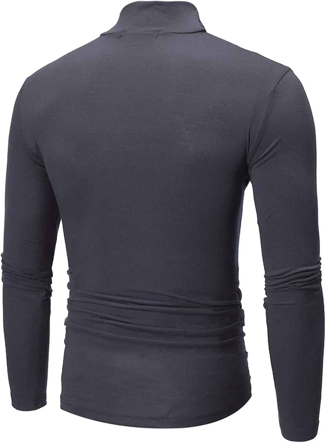 Мужская футболка с длинным рукавом водолазка Slim Fit, C-dark Gray — фото 2