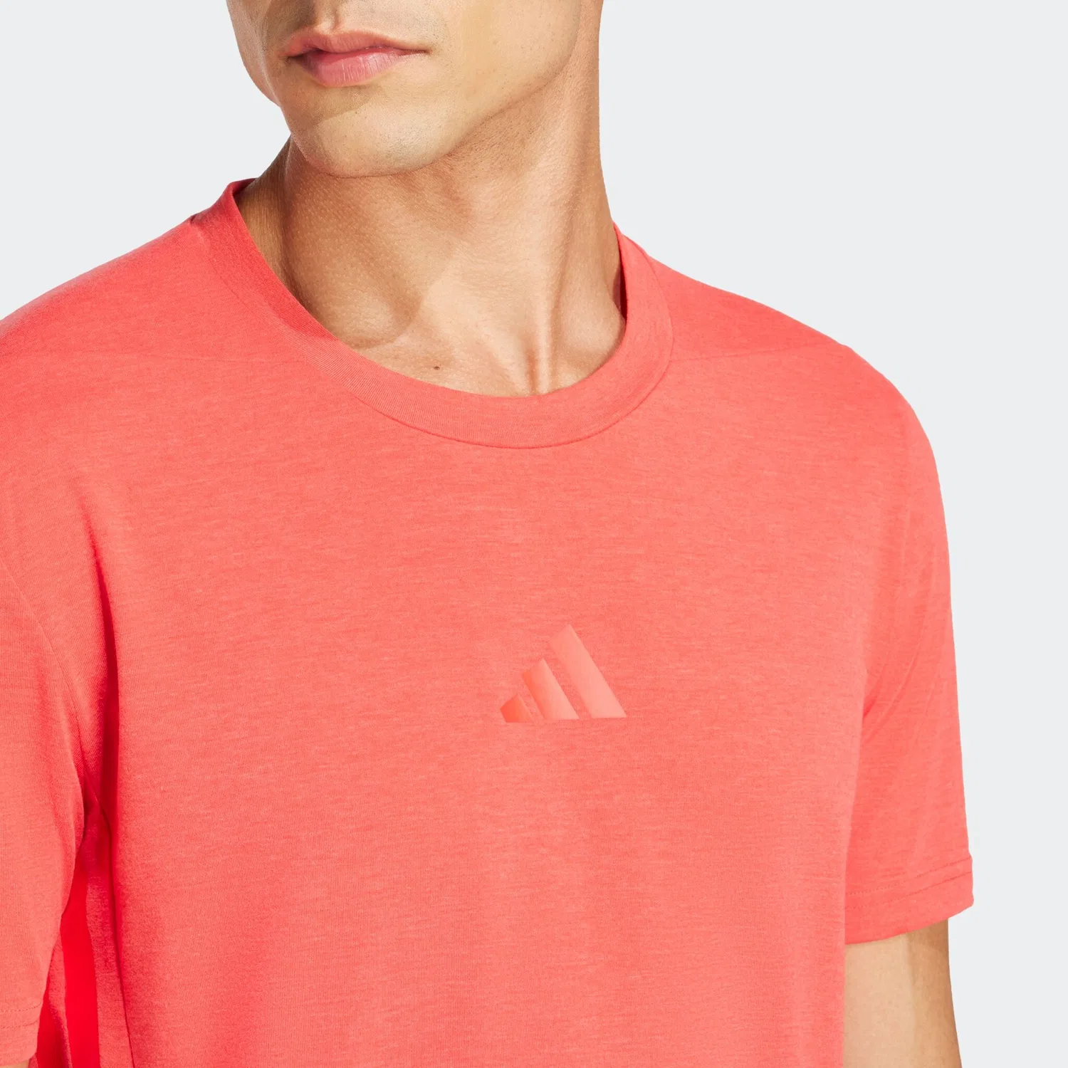 Мужская тренировочная футболка с тремя полосками Adidas Performance, Pure Ruby — фото 3