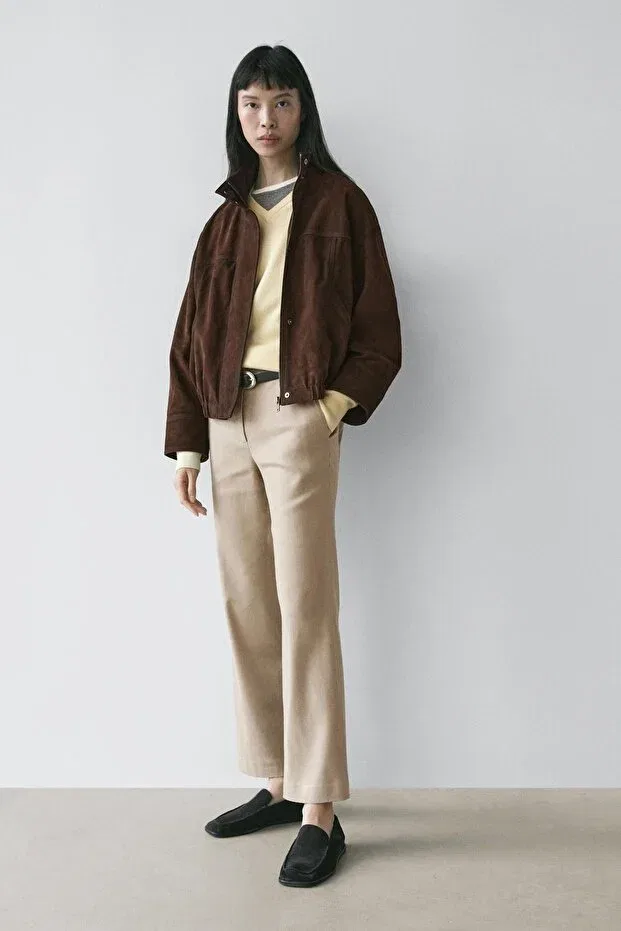 Женские брюки льняные Massimo Dutti, Beige — фото 4