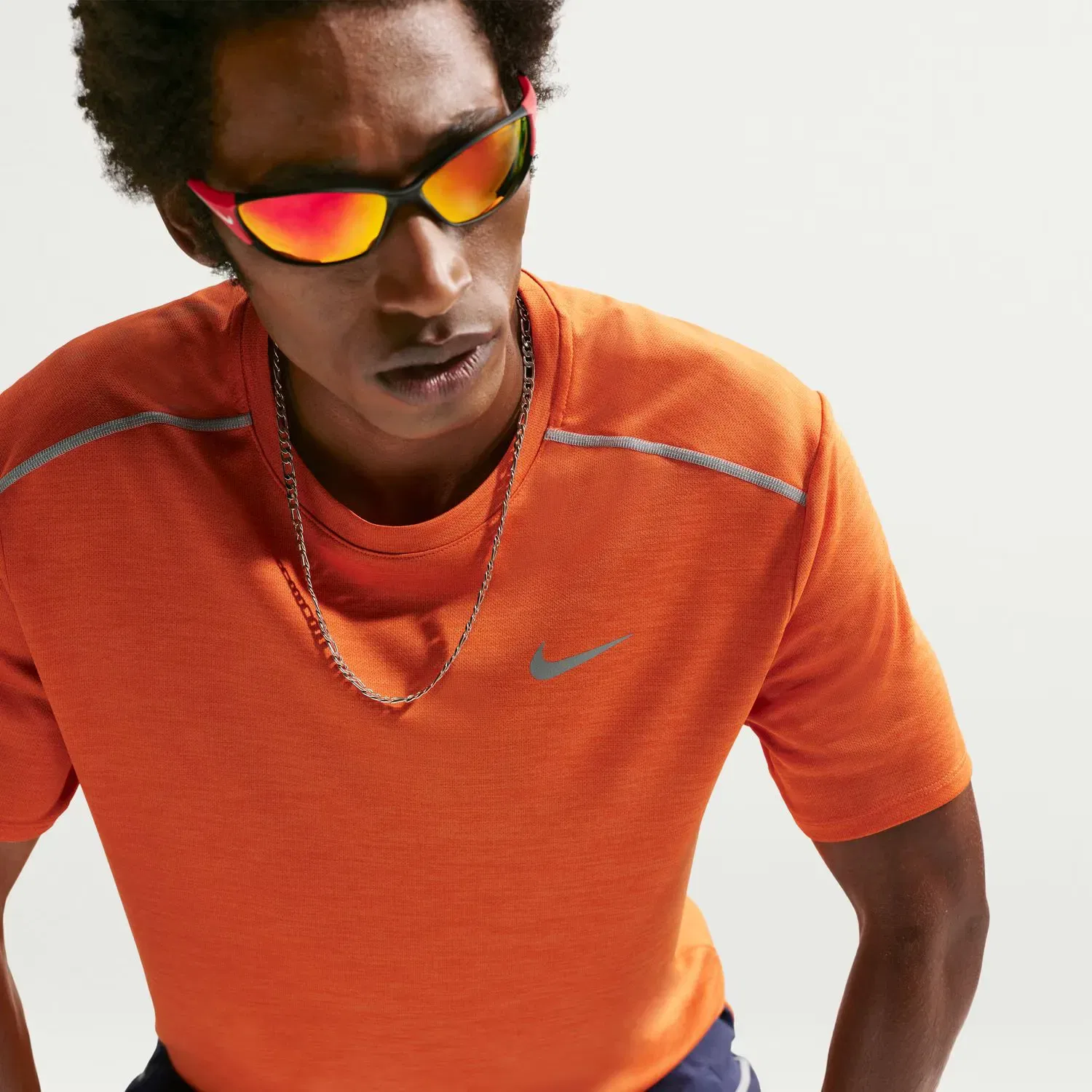 Мужская футболка с длинным рукавом Nike, Оранжевый — фото 2
