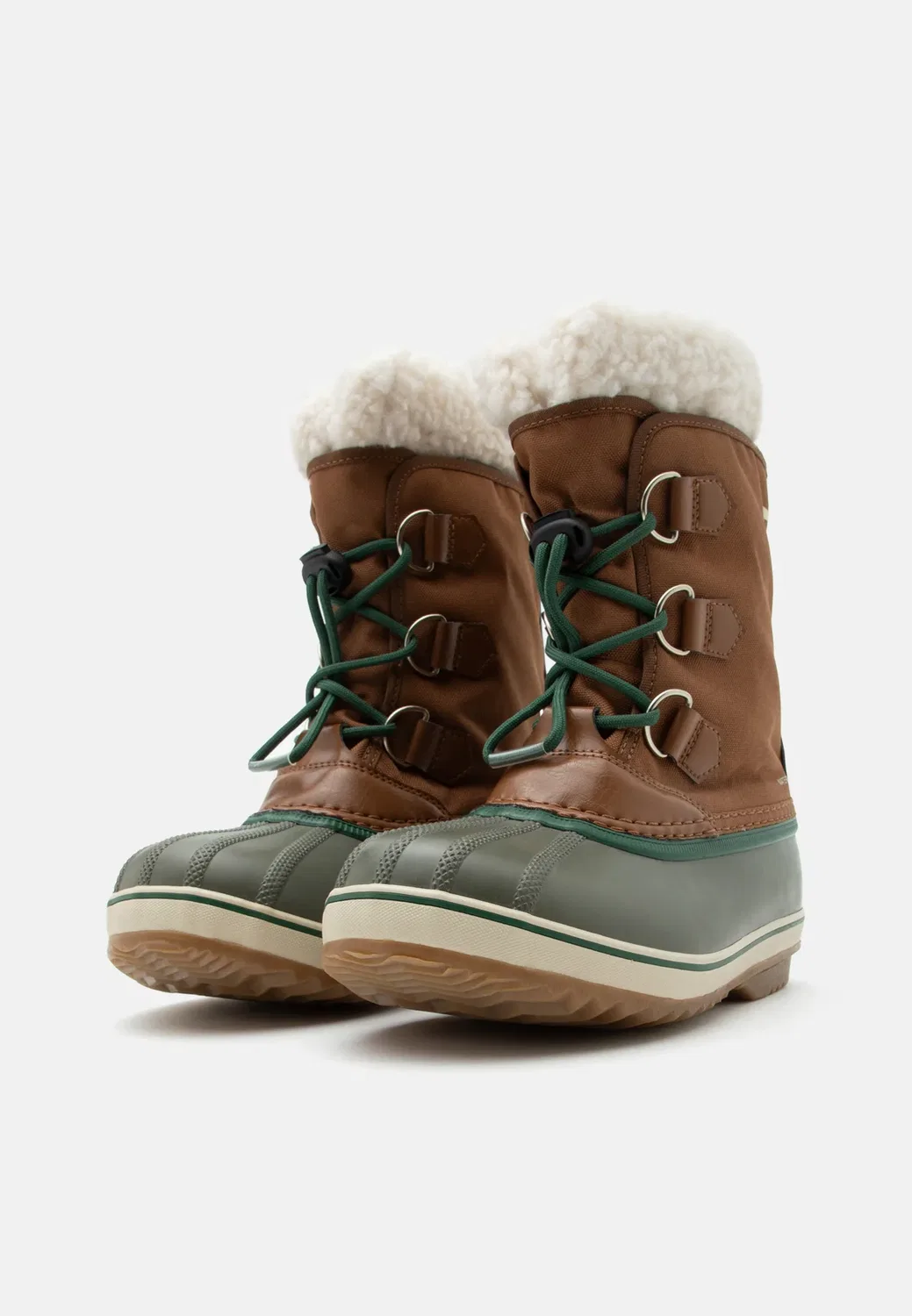 Детские ботинки унисекс на шнуровке для подростков Sorel, Tan/Stone Green — фото 2