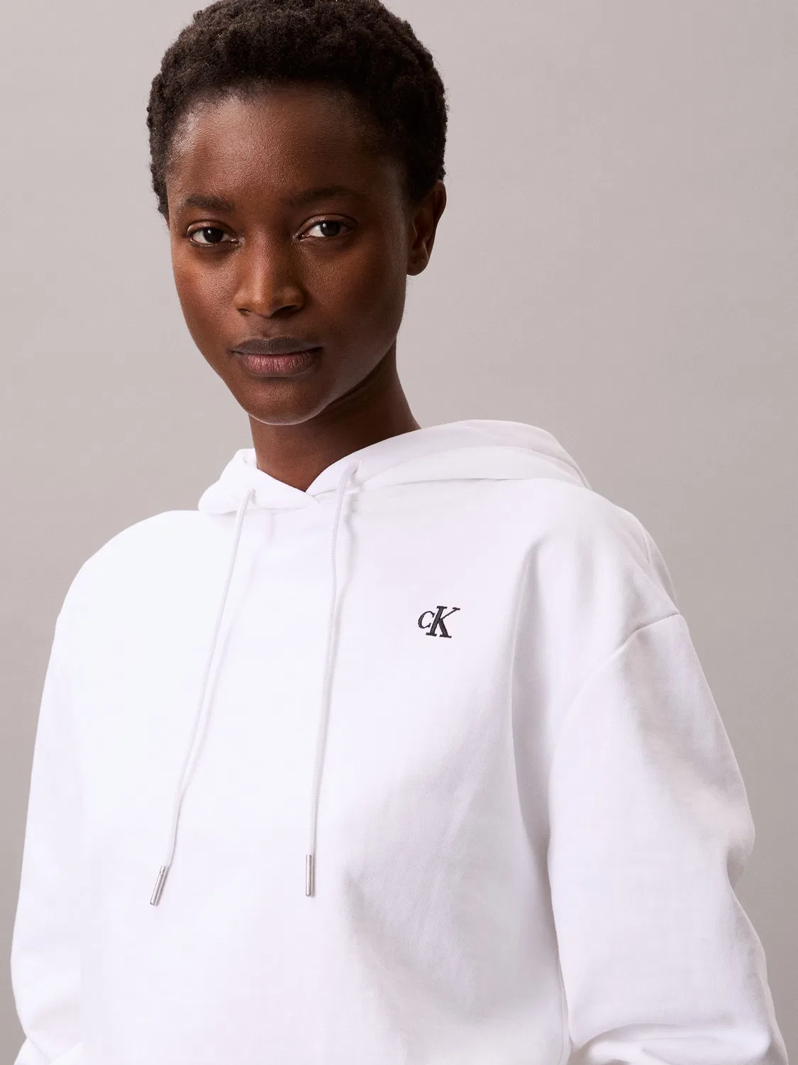 Худи Calvin Klein из хлопкового терри, Regular Fit, белый — фото 4