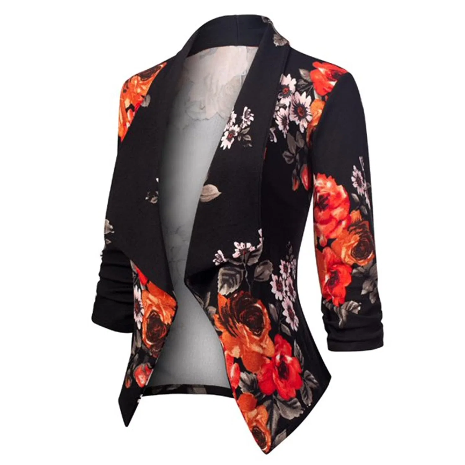 Женский жакет с принтом Elegant 3/4 Sleeve Jackets, Navy — фото 4