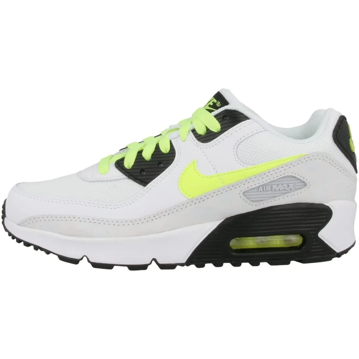 Детские кроссовки для мальчиков с амортизацией NIKE Air Max 90 Ltr (Gs), White Volt Black Pure Platinum