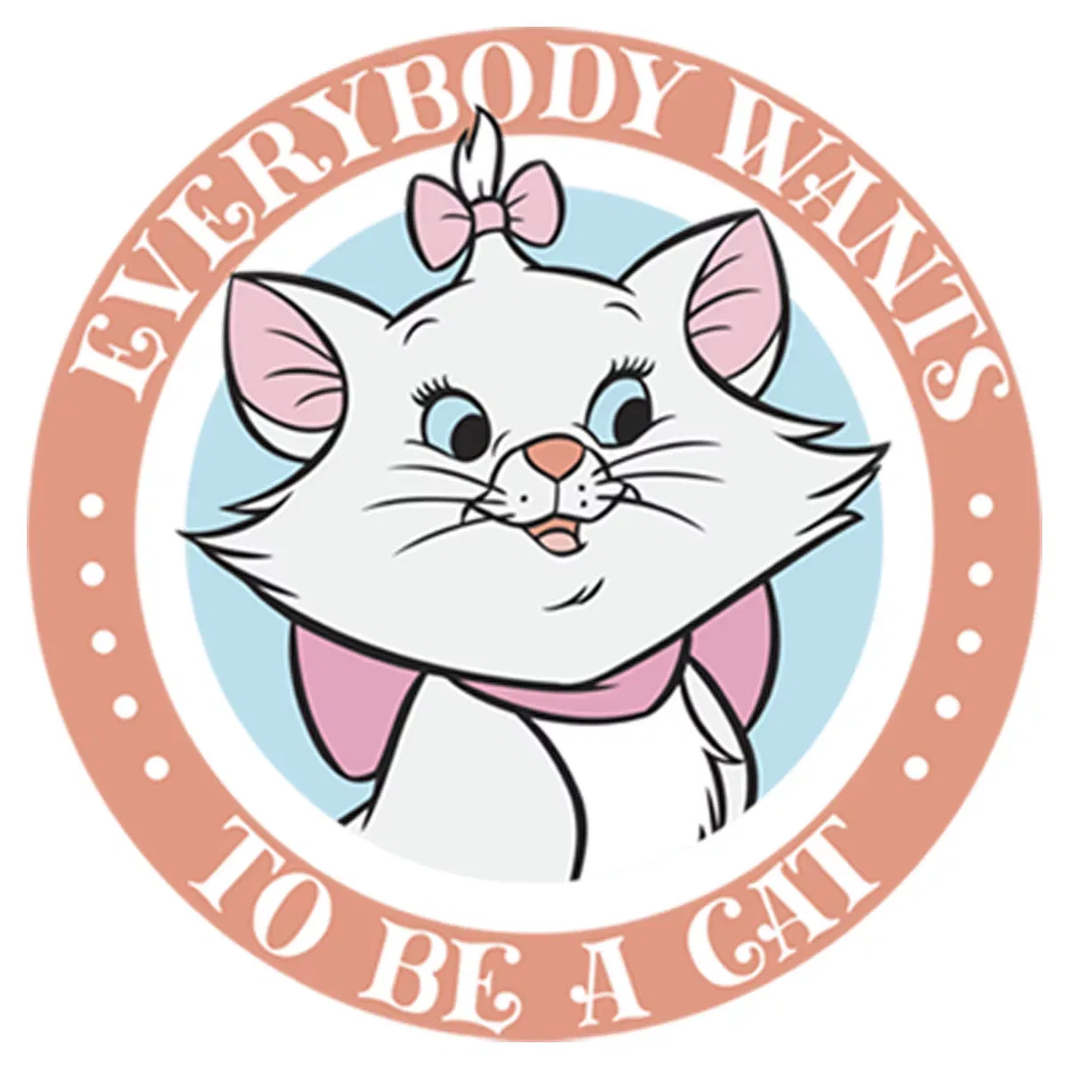 Детская футболка с принтом Everybody Wants To Be A Cat Disney White — фото 2