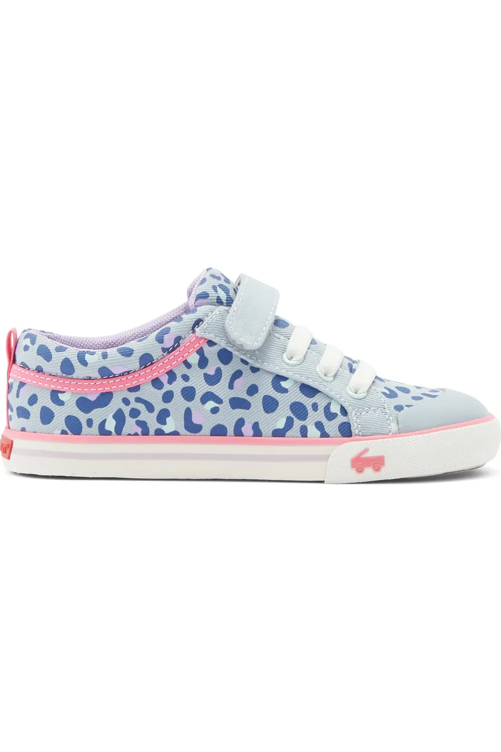 Кроссовки детские с цветочной вышивкой Kristin See Kai Run, Sky Blue/Leopard — фото 3