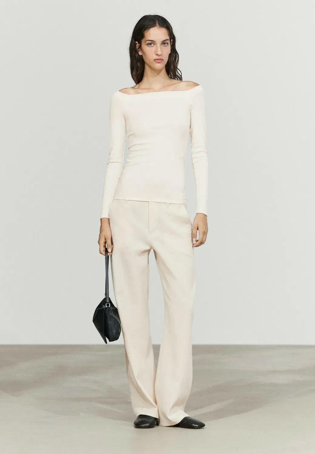 Топ с длинными рукавами Massimo Dutti, Sand — фото 4