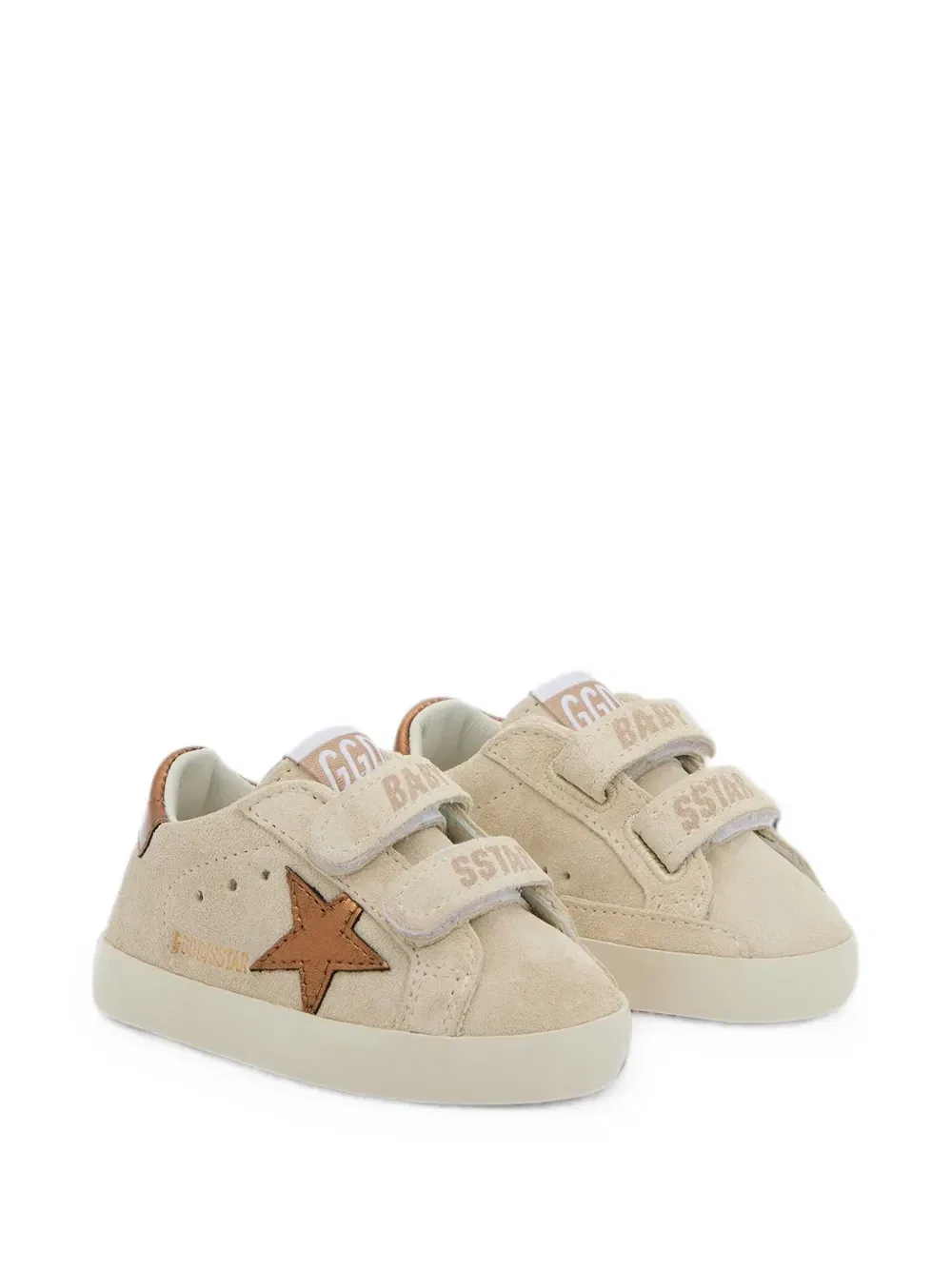 Детские кроссовки Old School из кожи со звездочкой Golden Goose Kids, бежевый