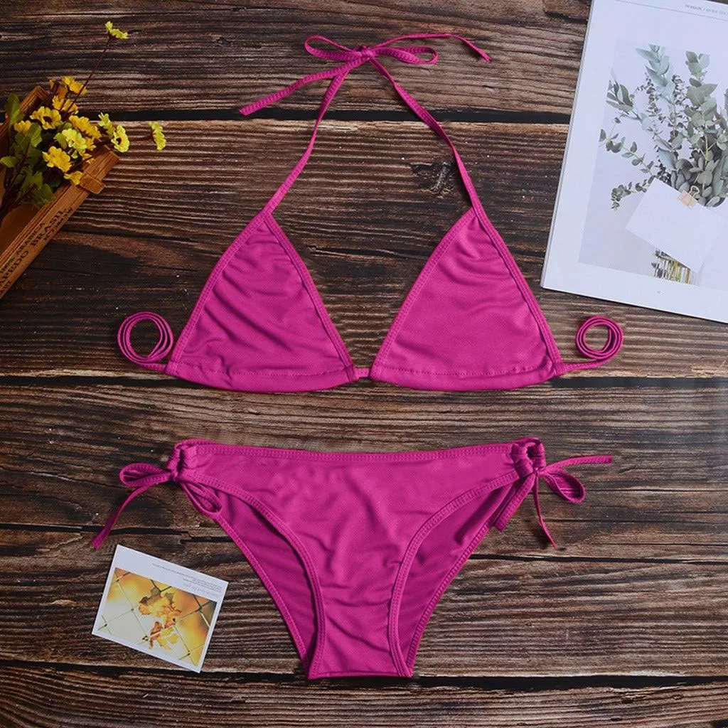 Женский бикини-комплект с принтом Hot Pink — фото 3