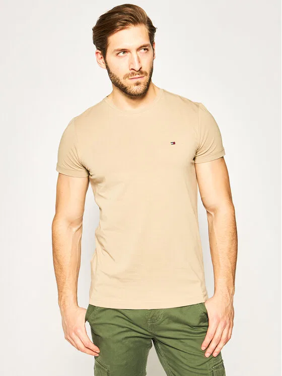 Футболка slim fit Strech Tommy Hilfiger, коричневый