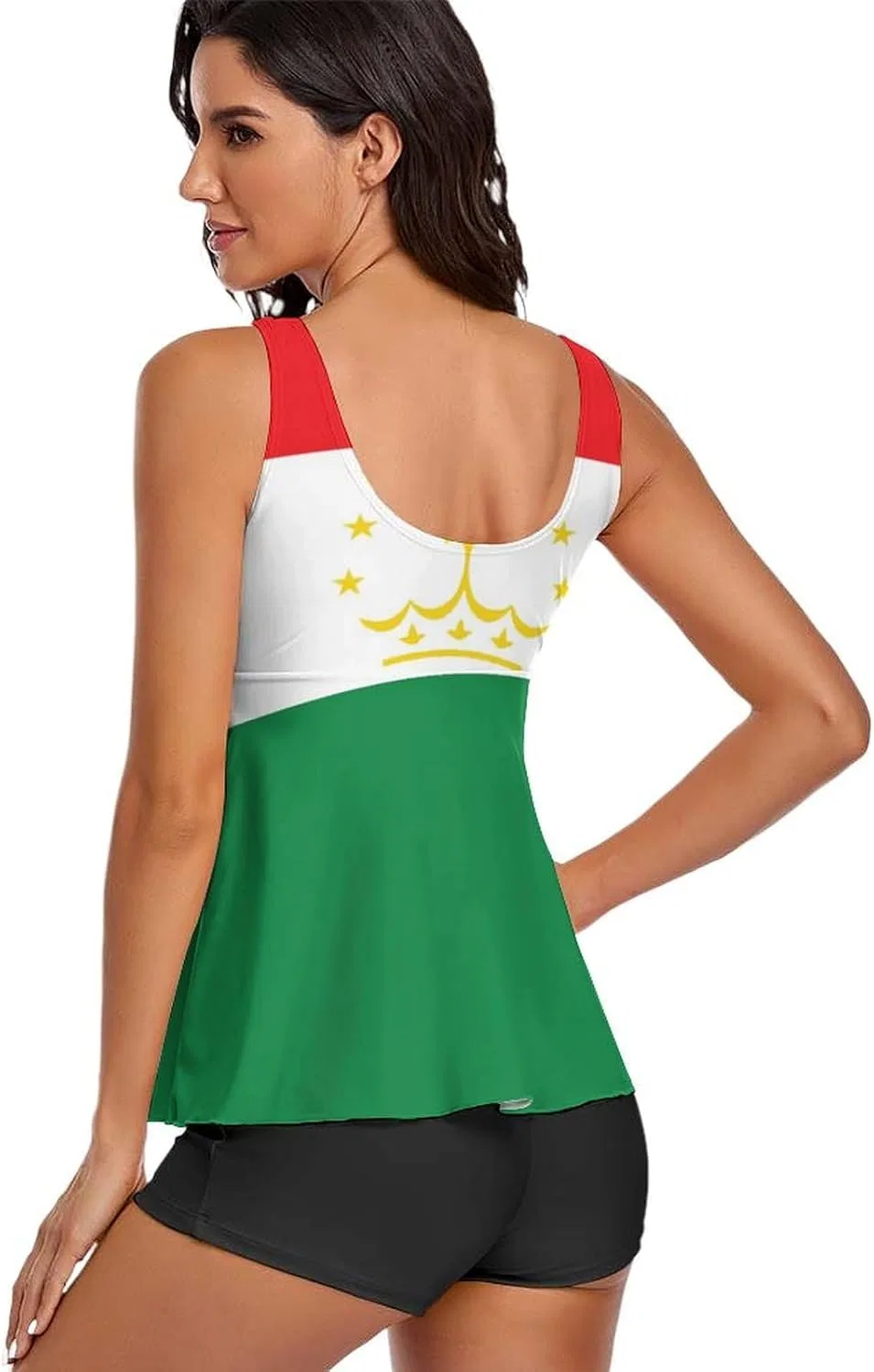 Женский танкини с шортами, флагом Таджикистана Generic, Tajikistan Tajik Flag — фото 3