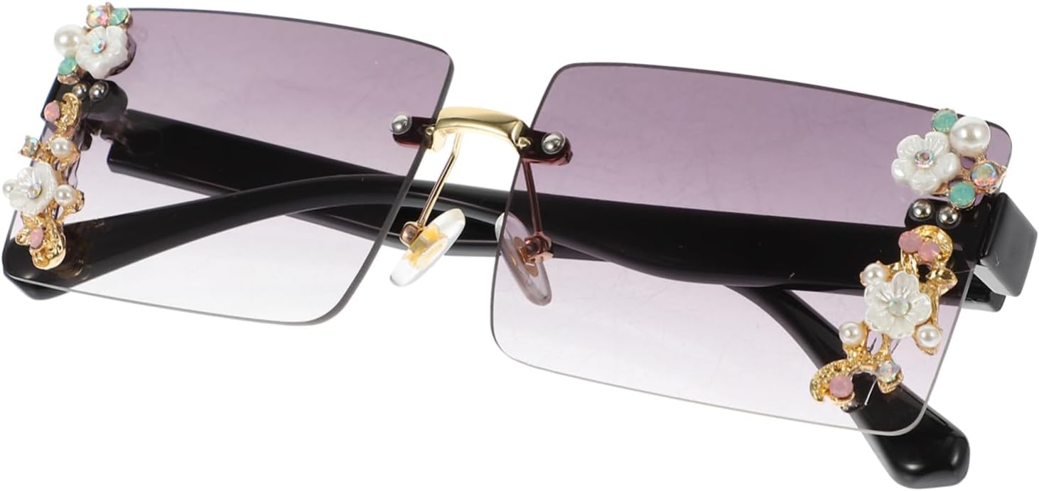 

VALICLUD Декоративные солнцезащитные очки со стразами для женщин. Стильный реквизит для сцены, аксессуар для вечеринки. Градиентная оправа, серые линзы. Идеальная идея для фотосессий и мероприятий. Подарок для друзей, Black