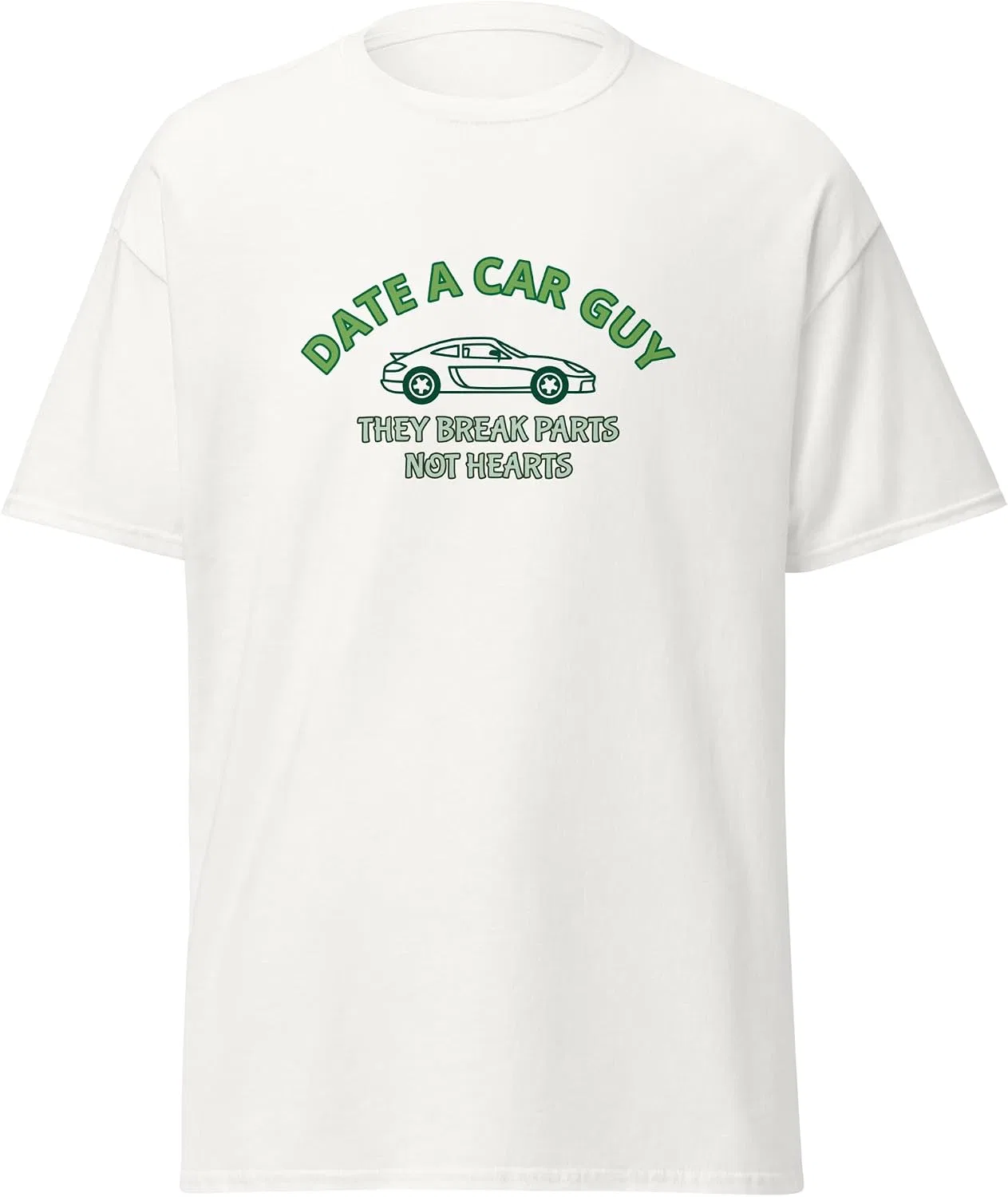 Мужская футболка с принтом Date a Car Guy, белый