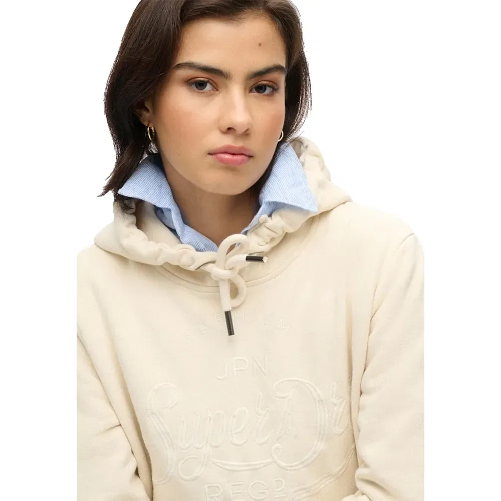Худи Premium Script Entry Superdry, бежевый — фото 3