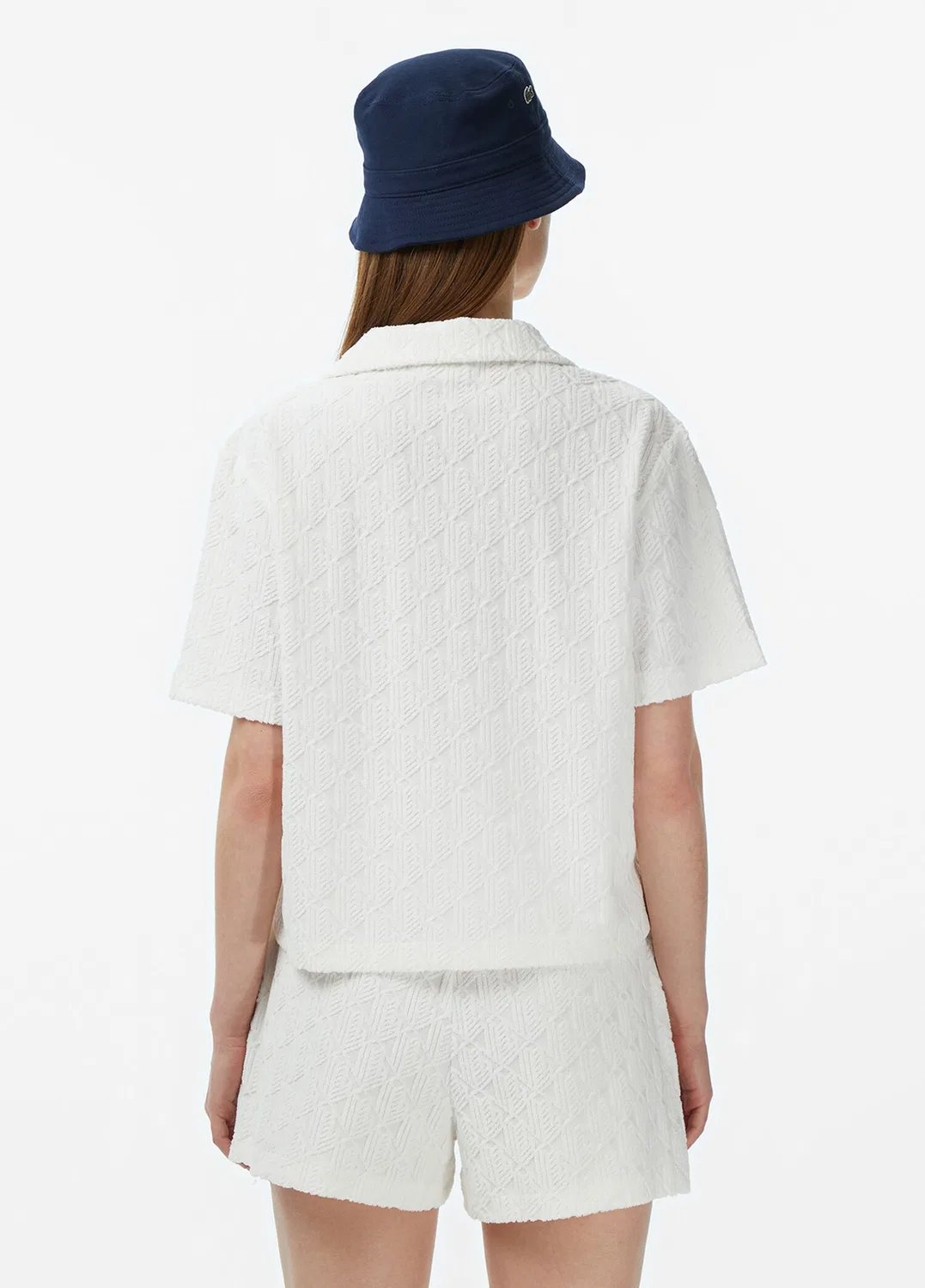 Поло Lacoste Regular Fit Monogram, белое — фото 2