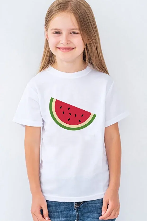 Детская футболка для мальчиков с принтом Watermelon pattern printed unisex kids t-shirt mr-01 Morinna, No Color