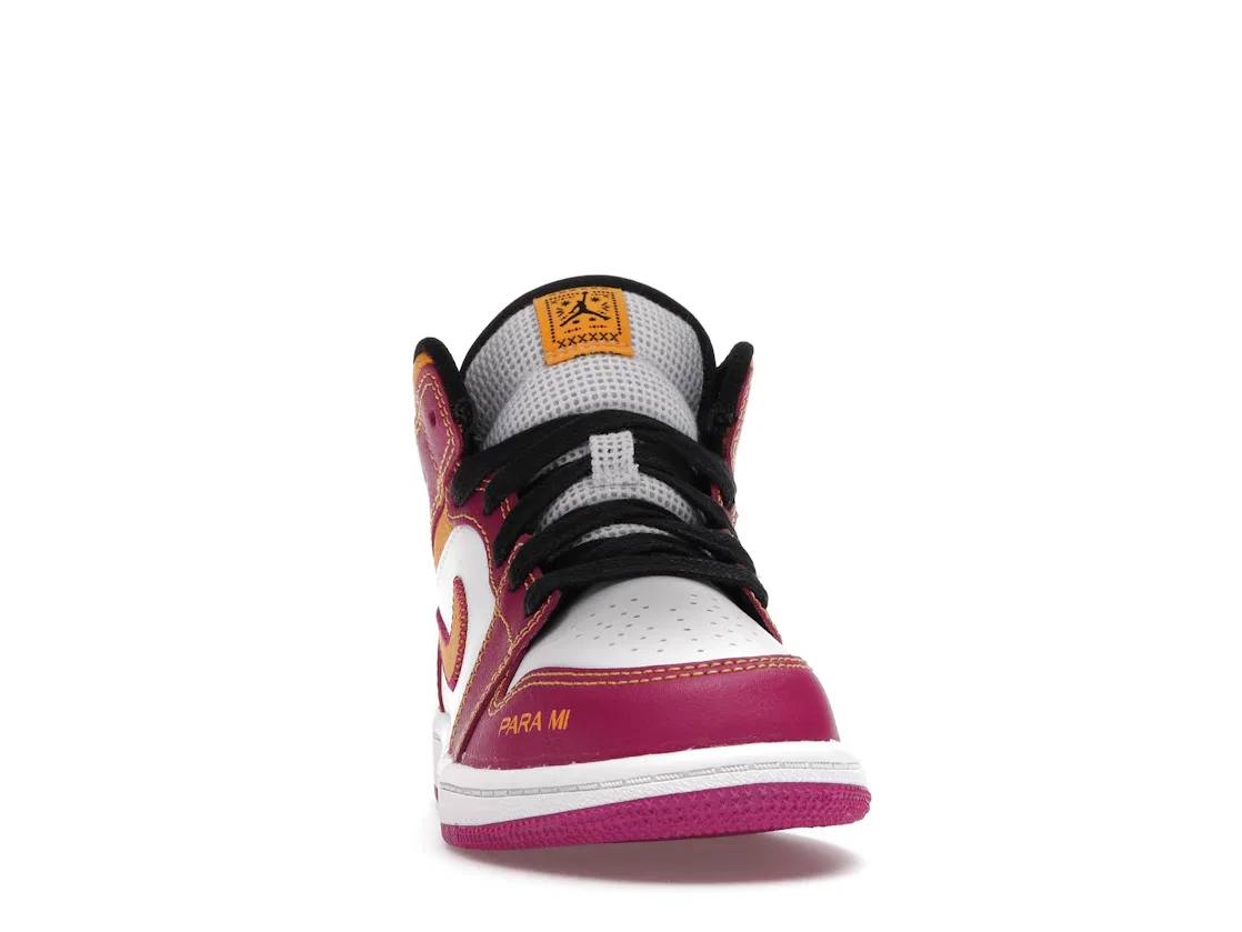 Детские кроссовки Lifestyle Jordan 1 Mid Dia de los Muertos Jordan, White/Fuchsia-Orange-Black — фото 2