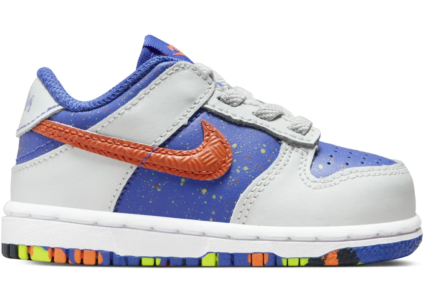 Детские кроссовки Nike Dunk Low, Photon Dust/Astronomy Blue/Volt/Total Orange