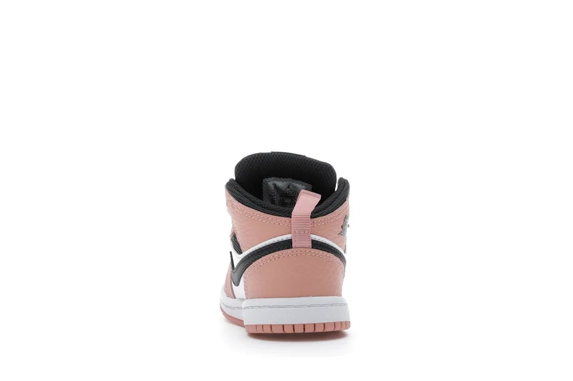 Детские кроссовки Lifestyle с длинным шнурком Jordan 1 Mid Jordan, Pink Quartz/White-Dark Smoke Grey — фото 4