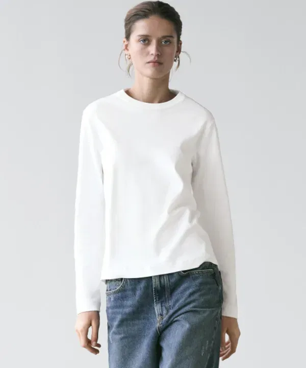 Футболка с длинным рукавом из 100% хлопка, Massimo Dutti
