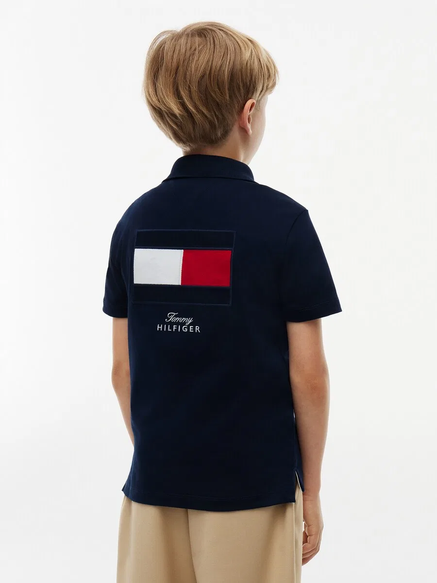 Футболка TOMMY HILFIGER "Festive" темно-синего цвета — фото 4