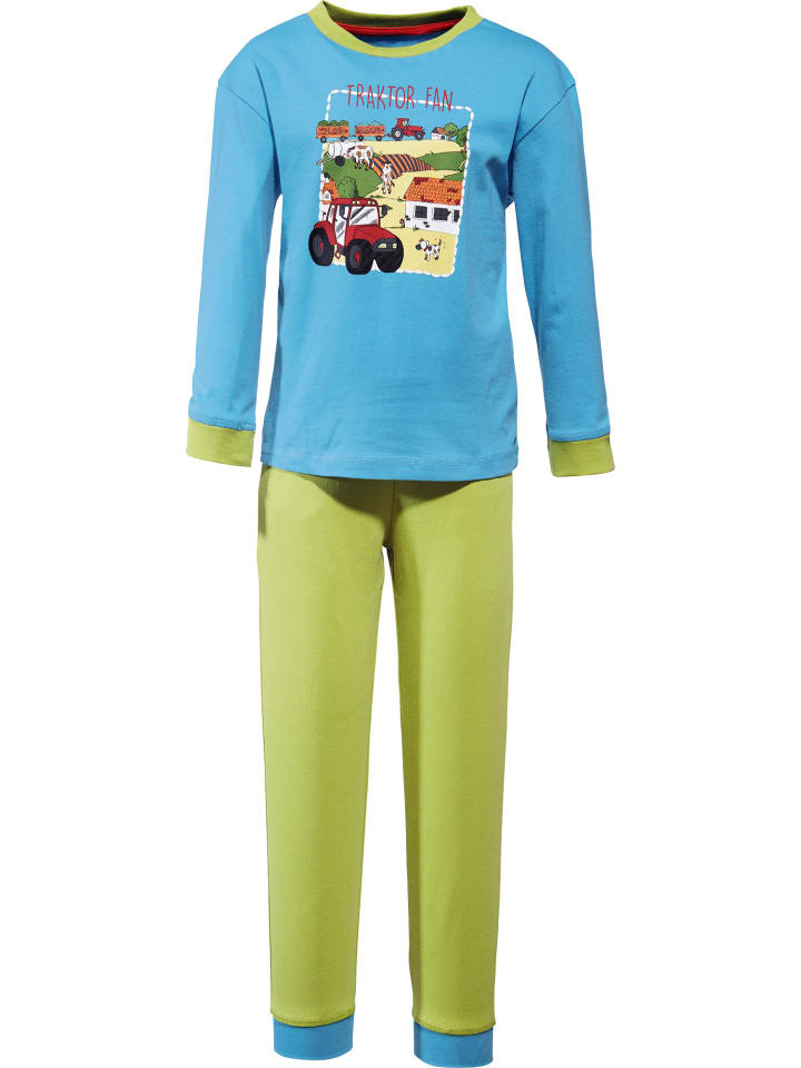 

Erwin Müller Детская пижама из трикотажа, бирюзово-зеленого цвета