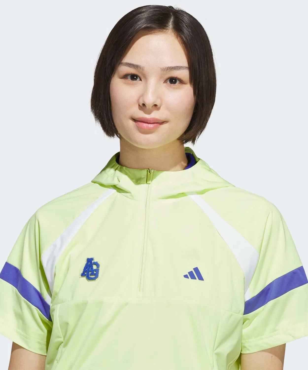 Женская анорак-куртка с капюшоном и полузастежкой, без рукавов, Adidas, Yellow — фото 3
