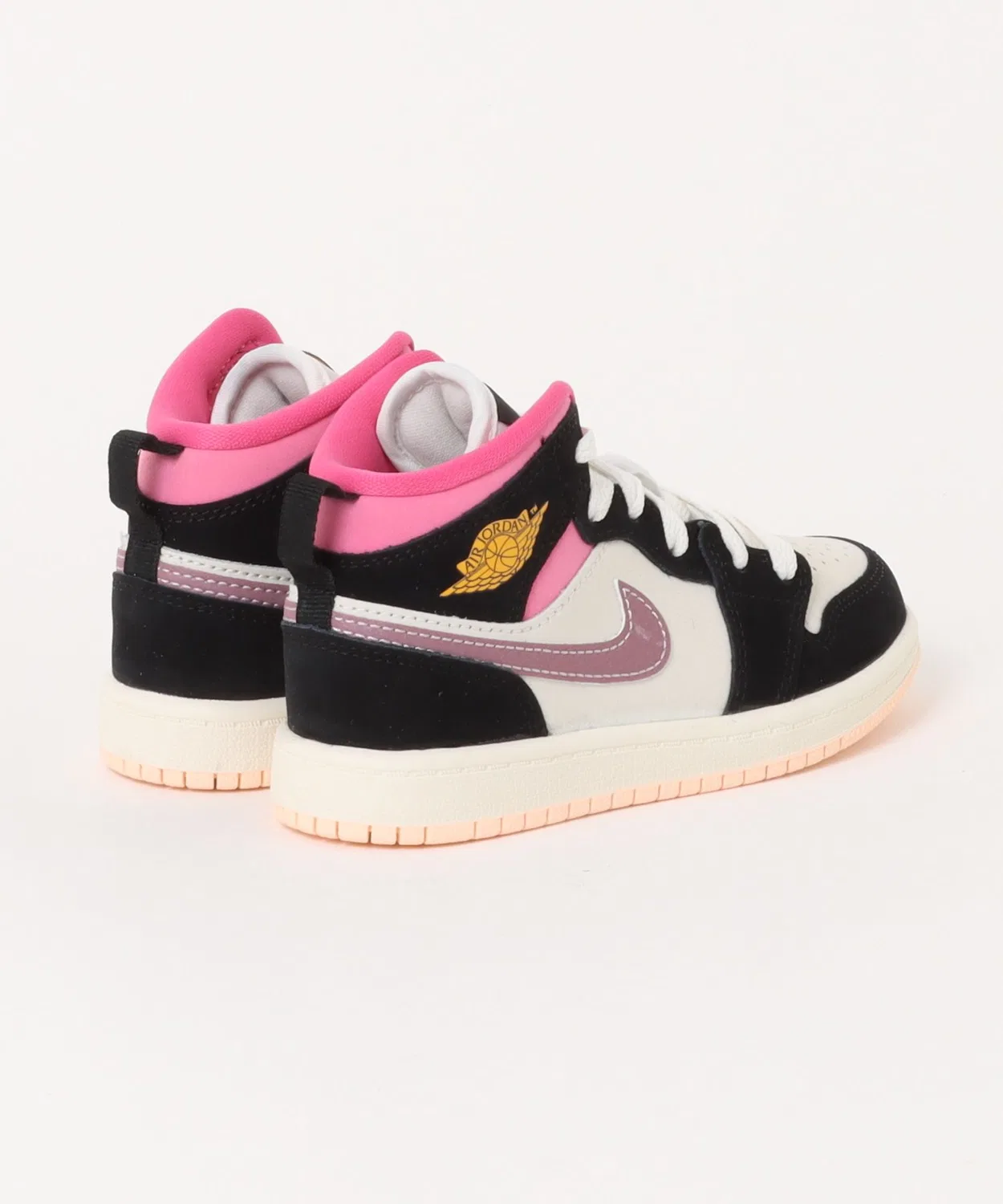 Детские кроссовки с кожаным верхом Jordan 1 Mid SE (PS) JORDAN BRAND, Black — фото 2