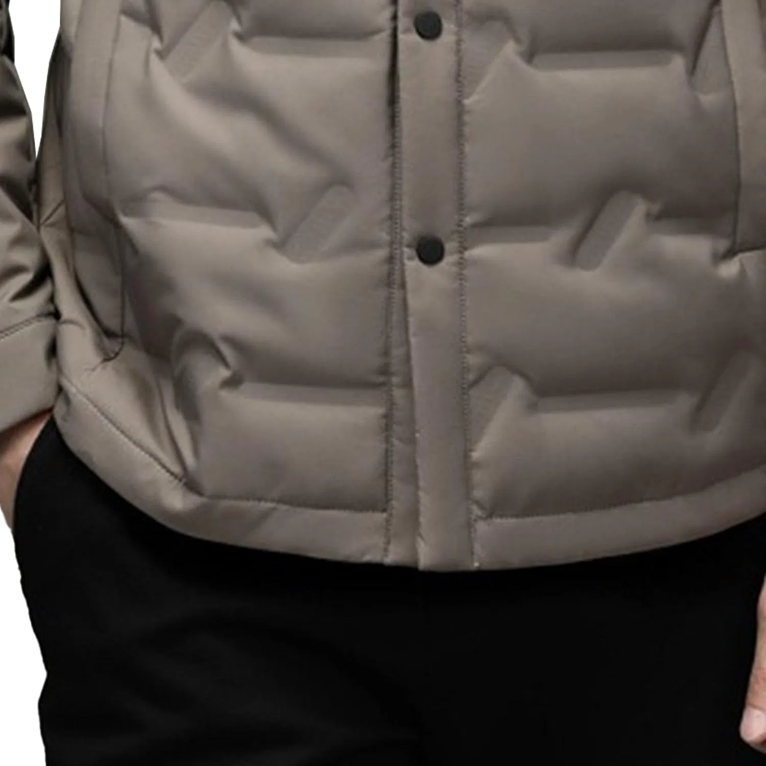 Мужское пальто-пуховик с принтом Classic White Duck Down Jacket Solid Color Zip Up Puffer Coat Warm Insulated Windproof Coats, серый — фото 2
