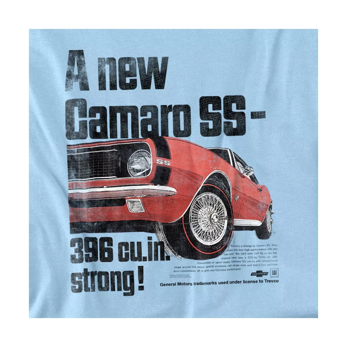 Детское боди для девочек с коротким рукавом Chevrolet Camaro Ss Chevrolet, Light Blue — фото 2