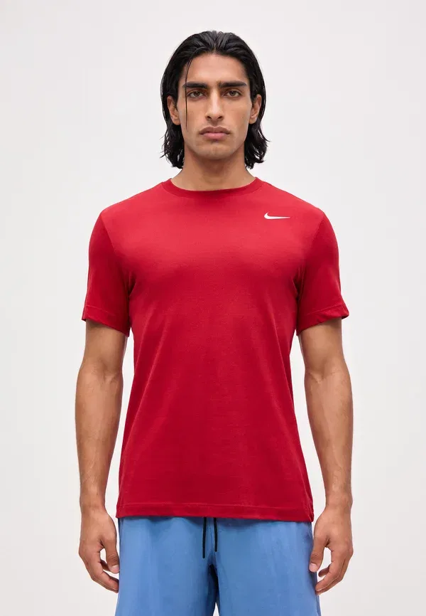 Футболка с технологией Dri-fit, M nk df tee dfc crew solid - sports t-shirt, Nike Performance, Tough Red/White, белый