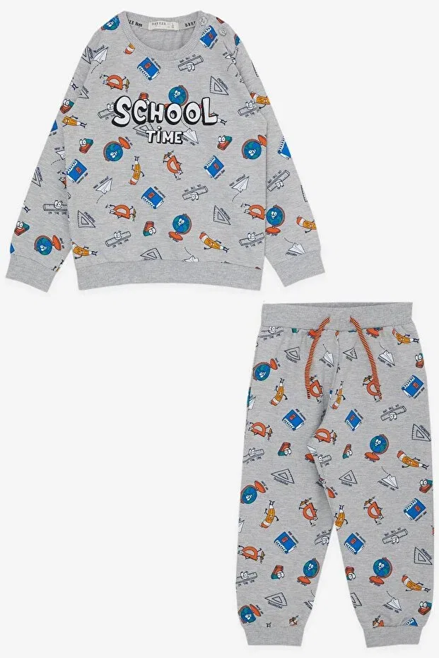 Детский спортивный комплект с принтом Design Breeze, Gray Melange