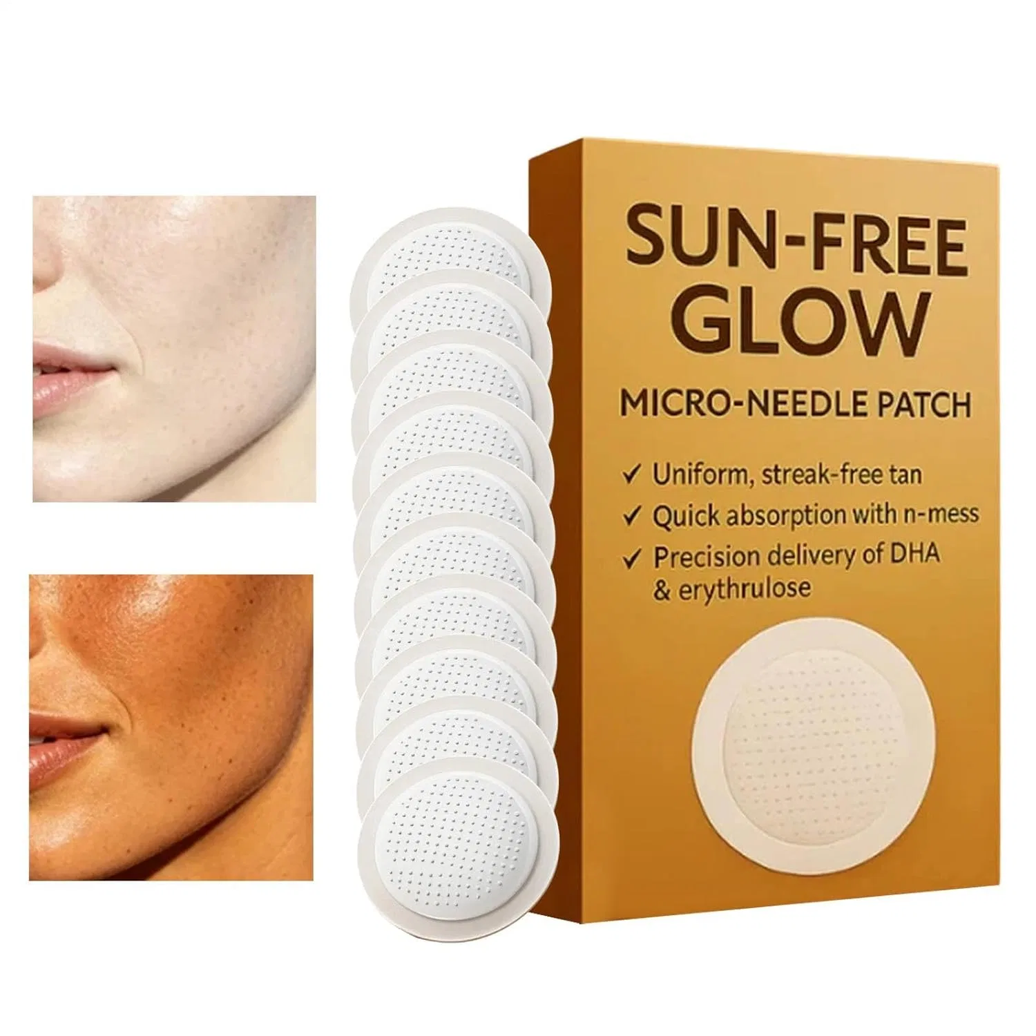 Патчи для загара Sun Free Glow, 10 шт, увлажняющие, без полос Generisch — фото 2