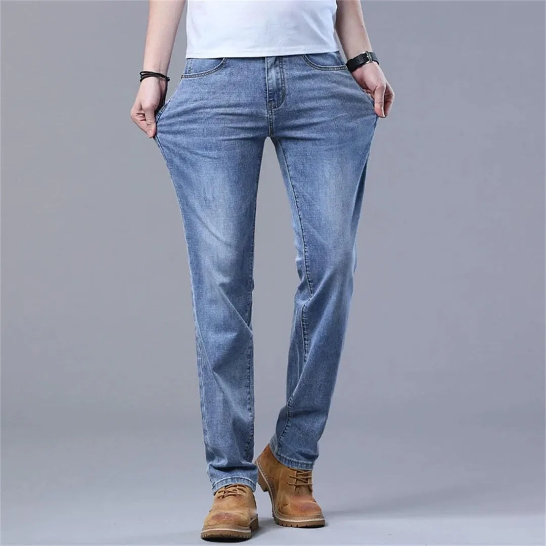 Джинсы Slim Fit Stretch Denim, Сине-серый — фото 4
