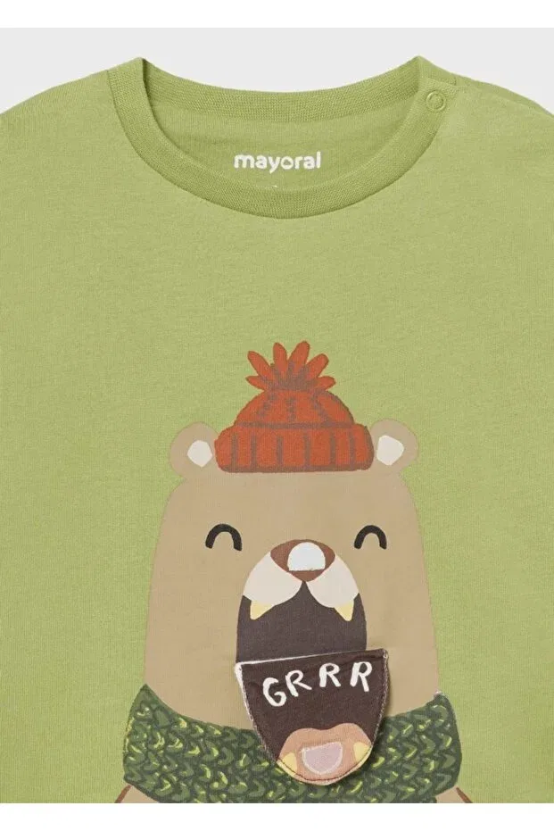 Детская футболка для мальчиков с принтом 2035 baby boy tshirt Mayoral, Green — фото 4