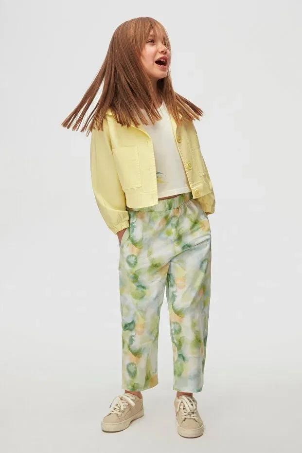 Детские брюки для девочек льняные Nk Kids, Green
