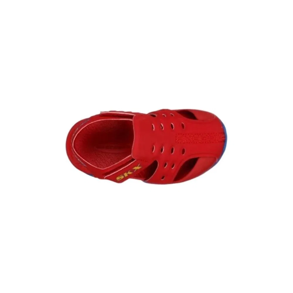 Детские сандалии-шлепанцы с закрытым носом на липучке Sıde Wave 92330N-RDBL Skechers — фото 2