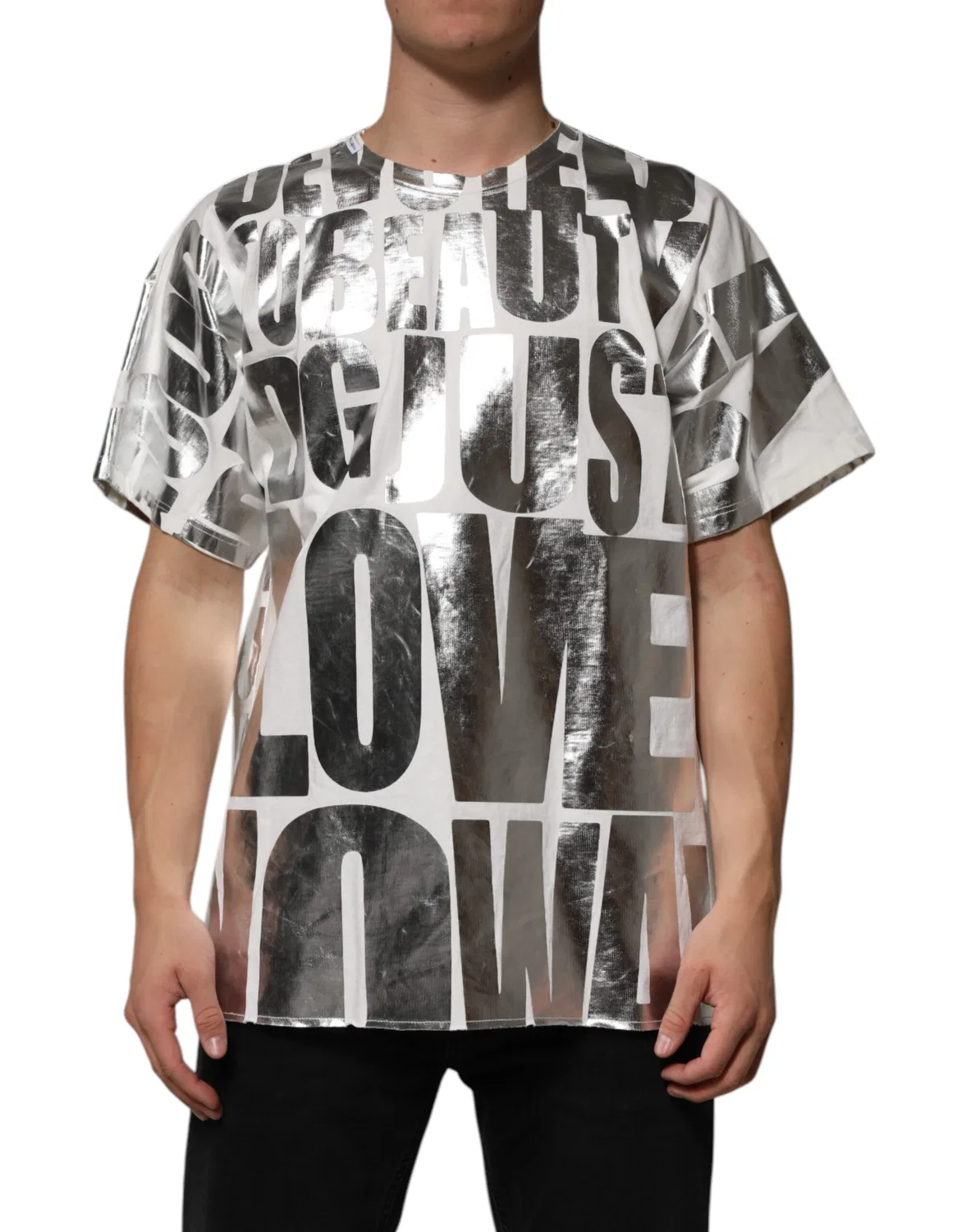 Мужская футболка с принтом-слоганом Crew Neck T-shirt Dolce & Gabbana, White