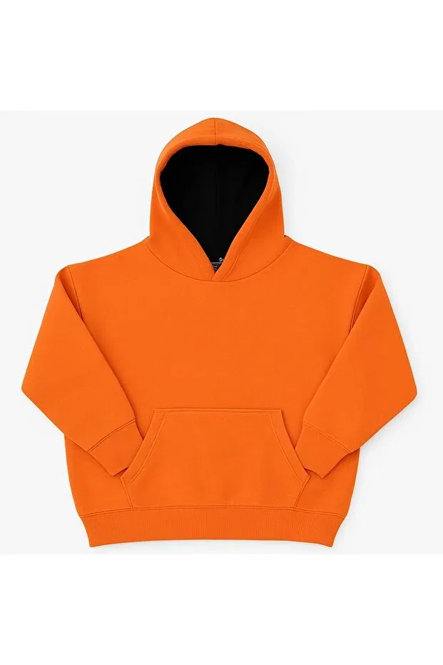 Детское худи для девочек оверсайз из футера с капюшоном Cloise, Orange — фото 4