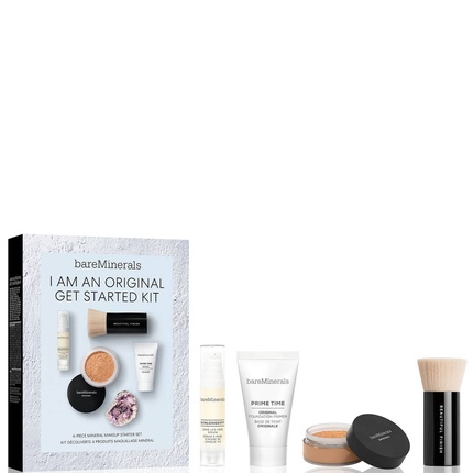 

Набор «I Am An Original» — включает в себя праймер Prime Time Vitamin E Smooth Wear Foundation Primer в оттенке Golden Tan 15 мл, оригинальную жидкую тональную основу с Bareminerals