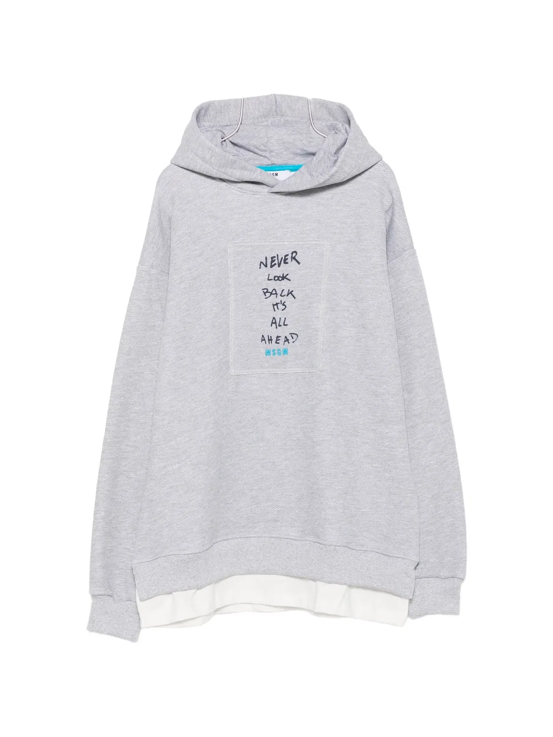 Худи с многослойным принтом и слоганом Msgm Kids, серый