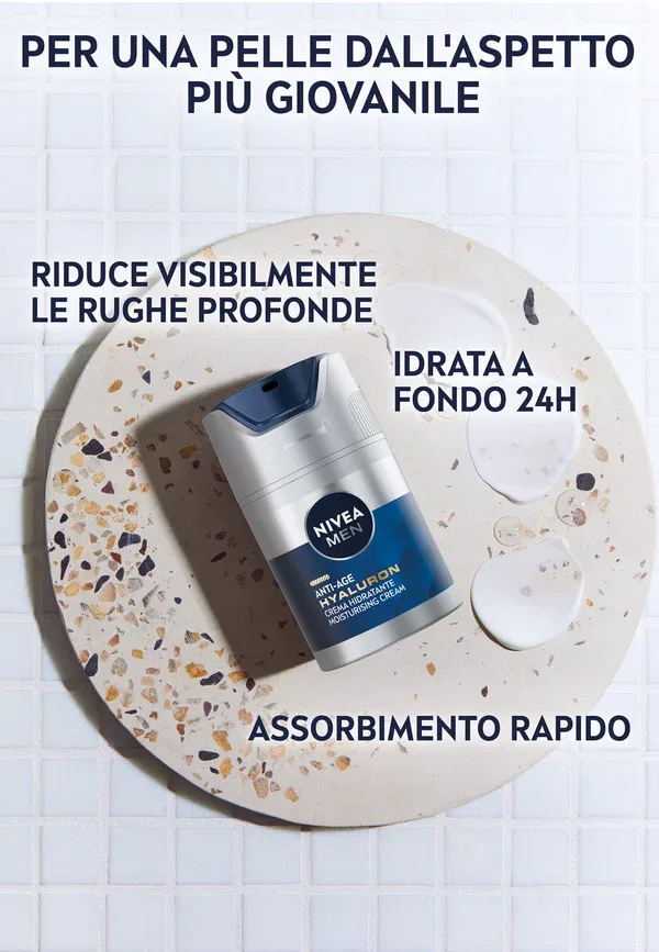 Крем для лица с гиалуроновой кислотой Anti-age hyaluron Nivea Men, transparent 50 мл, прозрачный — фото 2