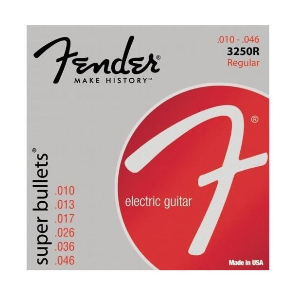 Струны Fender 3250R Super Bullets для электрогитары стандартный калибр 10-46 - фото