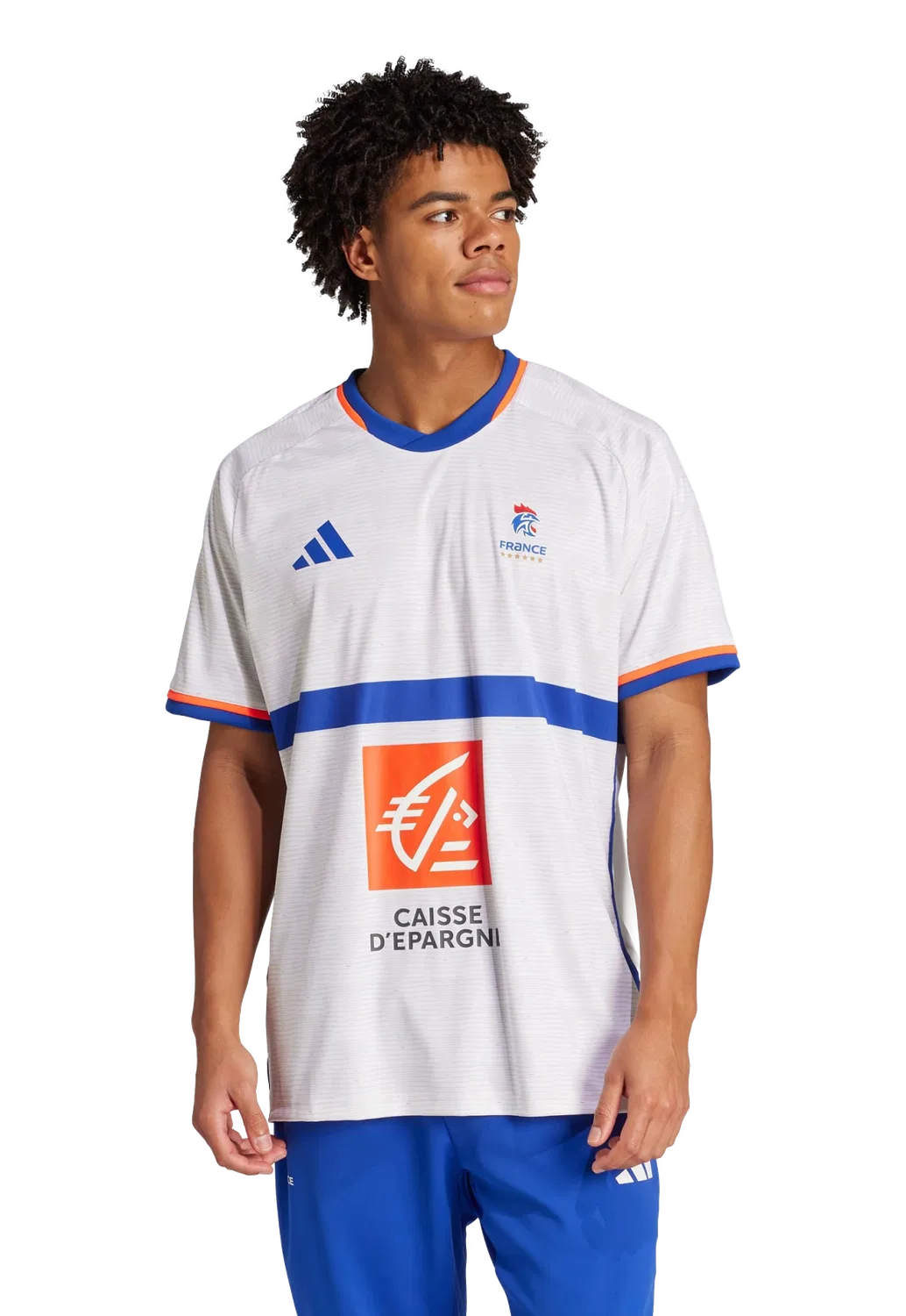 Мужская футболка с длинным рукавом Frankreich Handballtrikot Replica Adidas, белый — фото 2