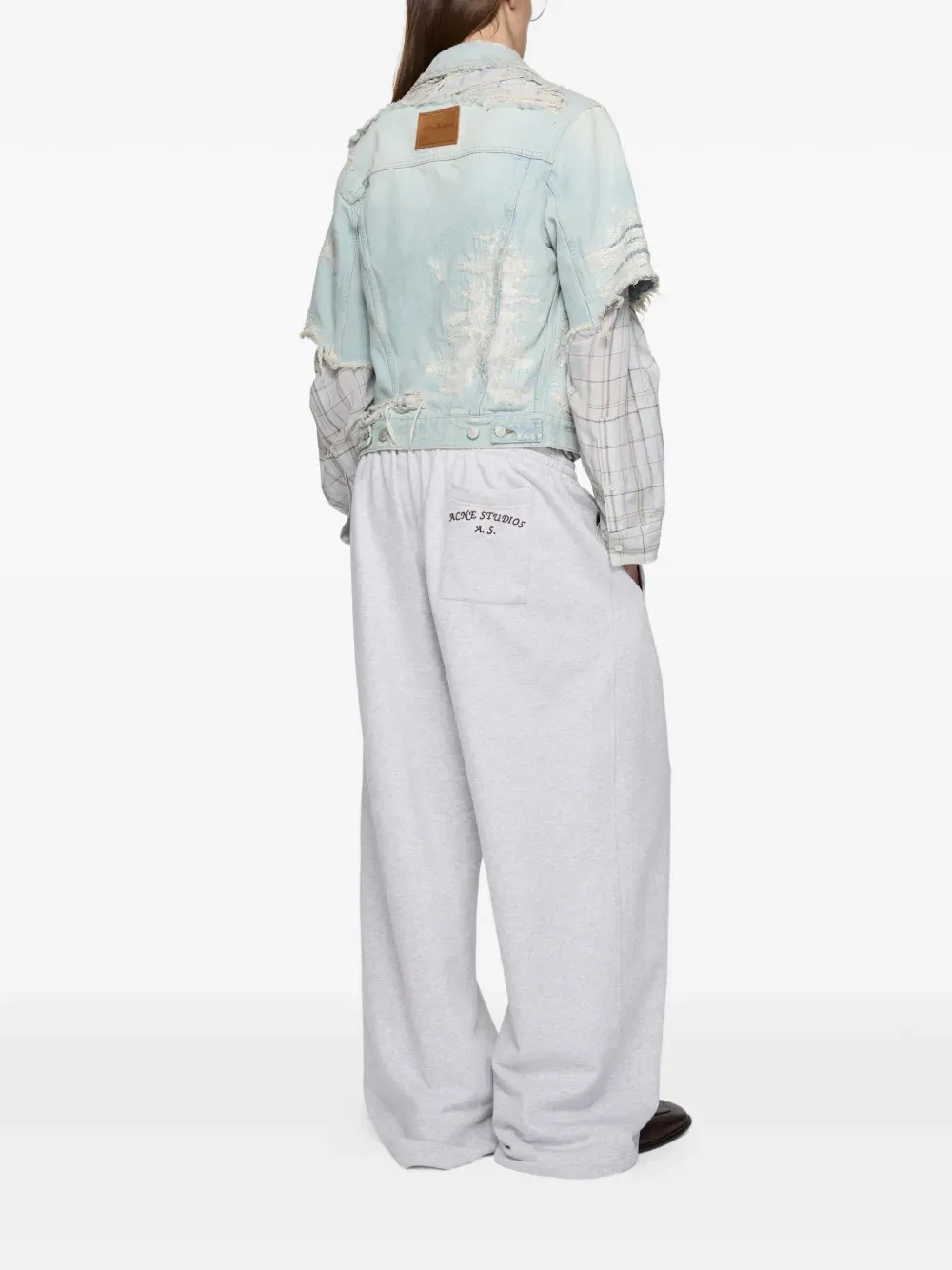 Джинсовая куртка с эффектом потертости Acne Studios, синий — фото 4
