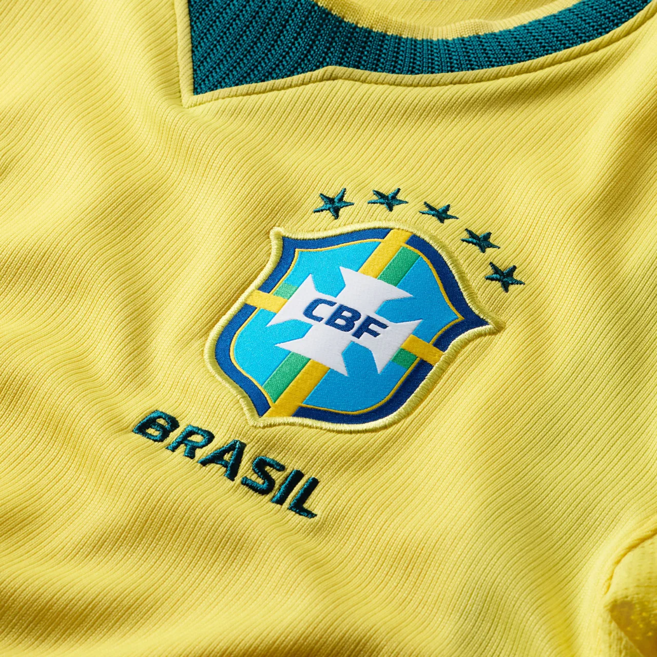 Детская футболка с коротким рукавом Nike Brasil Dri-Fit Stadium Home, Nike, Canary Green — фото 3