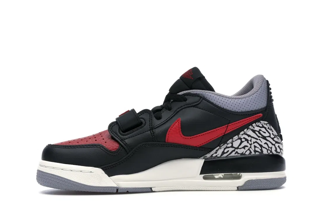 Детские кроссовки с гибридным дизайном Jordan Legacy 312 Low, Black/Gym Red-Black-Cement Grey — фото 3