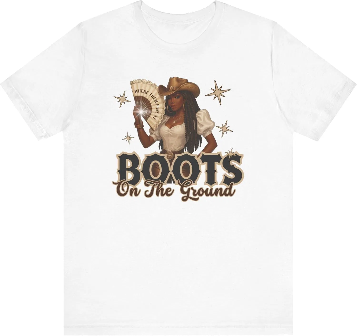 Женская футболка с принтом Boots On The Ground, белый