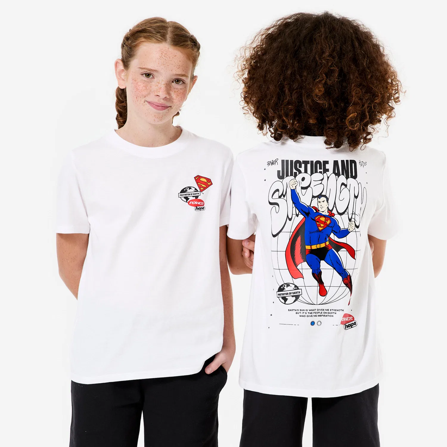 Детская хлопковая футболка Superman Decathlon, Ultraweiß