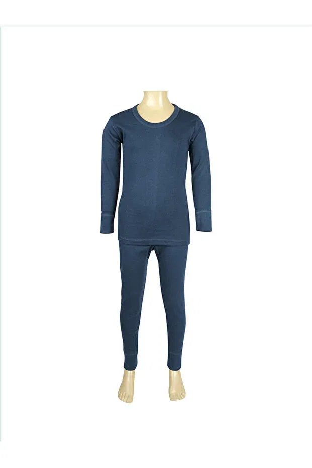 Детское термобелье для мальчиков хлопковое Ceylanoğlu interlok unisex children's thermal suit 100% cotton 3324 Generic Brands, Navy Blue